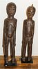 * An Igbo Carved Wood Couple. Height 34 x width 6 1/2 x depth 5 1/2 inches.