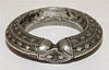 A Yemeni Silver Bangle Diameter of exterior 4 inches.