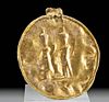 Greco-Roman Gold Medallion Pendant w/ Deity? Figures