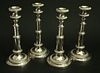 Set of Four Sheffield Telescopic Silver Plated Candlesticks, 19th Century