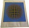 VASARELY Kinetic Composition, Blue Sphere