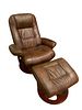 AFTER EKORNES Stressless Leather Recliner Chair and Ottoman #1