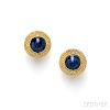 18kt Gold and Sodalite Earclips, Lalaounis