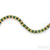 18kt Gold and Green Chalcedony Bracelet