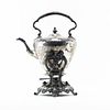 19th Century London England Sterling Silver Hot Water Bottle Kettle on Stand and Burner