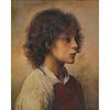 Attributed to: Alexej Alexejewitsch Harlamoff, Russian (1840-1925) Oil on Panel, "Portrait Of A Boy"