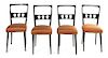 A Set of Four Side Chairs, Carlo di Carli Height 38 inches.