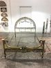 A Louis XVI Style Gilt Bronze Bed. Height 54 1/2 x width 54 inches.