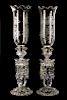 Pair of Baccarat Crystal Candle Lustres, Marked