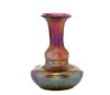 Loetz Iridescent Cobalt Pampas Art Glass Vase