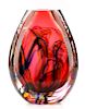 Modern Tear Drop Form Art Glass Vase Signed Harris