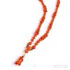 Antique Gold, Coral, and Carved Coral Pendant Necklace
