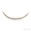 Antique 14kt Gold and Diamond Crescent Brooch