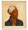 Southern School, "Woman with Headscarf", Oil