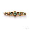Antique 14kt Gold and Emerald Brooch, Marcus & Co.