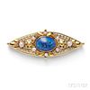 Art Nouveau 14kt Gold, Opal, and Pearl Brooch