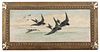 "Flying Seabirds". Monogrammed Oil on Masonite