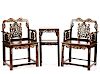 Chinese Carved Hardwood Parlor Set with MOP Inlay