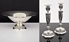 Mueck-Carey Co. Sterling Silver Pair of Candlesticks & Bowl 
