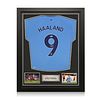 Erling Haaland Signed Framed Manchester City Jersey (Beckett COA)