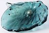 Green Glass Shell Form Sculpture with