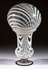 FREE-BLOWN MARBRIE LOOP GLASS VASE WITH MATCHING WITCH BALL