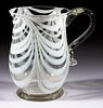 FREE-BLOWN MARBRIE-LOOP DECORATED PITCHER