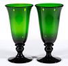 FREE-BLOWN GLASS PAIR OF VASES