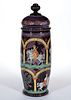 BOHEMIAN HISTORISMUS AND ENAMEL-DECORATED COVERED JAR