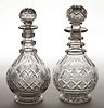EARLY CUT GLASS QUART DECANTERS, LOT OF TWO