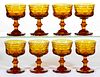 VICTORIAN AMBER CUT GLASS CHAMPAGNES, LOT OF EIGHT