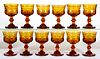 VICTORIAN AMBER CUT GLASS GOBLETS, LOT OF 12