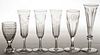 ASSORTED CUT AND ENGRAVED GLASS WINES, LOT OF SIX