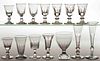 ASSORTED BLOWN AND CUT GLASS DRINKING ARTICLES, LOT OF 14