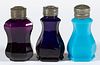 ASSORTED BLOWN-MOLDED COMMERCIAL PUNGENTS / SCENT BOTTLES, LOT OF THREE,
