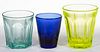 ASSORTED PRESSED GLASS TUMBLERS, LOT OF THREE