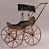 Stenciled Wood Doll Carriage