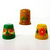 3pc Grouping of Vintage Wooden Thimbles