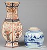 Japanese porcelain urn and a ginger jar