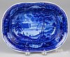 Historical blue Staffordshire open dish