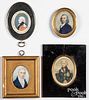 Four miniature portraits