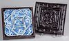 Chinese Canton porcelain condiment set with case