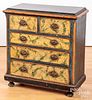 Small painted pine bachelors chest, 19th c.