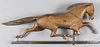 Full bodied copper horse weathervane
