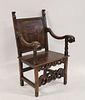 Antique Italian Throne Chair.