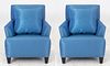 Dakota Jackson Style Upholstered Armchairs, 2