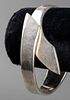 Vintage Signed Taxco Silver Hinge Bangle Bracelet