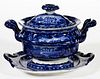 STAFFORDSHIRE AMERICAN HISTORICAL TRANSFER-PRINTED CERAMIC SAUCE TUREEN AND UNDERTRAY