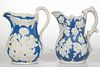 AMERICAN BENNINGTON BLUE AND WHITE PORCELAIN PITCHERS, LOT OF TWO