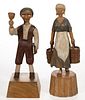 ROY PACE (TENNESSEE, 1911-2011 ) FOLK ART CARVED AND PAINTED FIGURES, LOT OF TWO